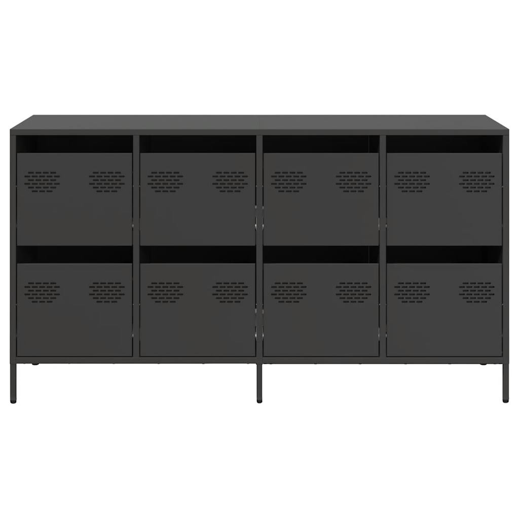 Dressoir 135x39x73,5 cm koudgewalst staal zwart