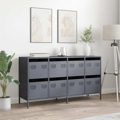 Dressoir 135x39x73,5 cm koudgewalst staal antracietkleurig