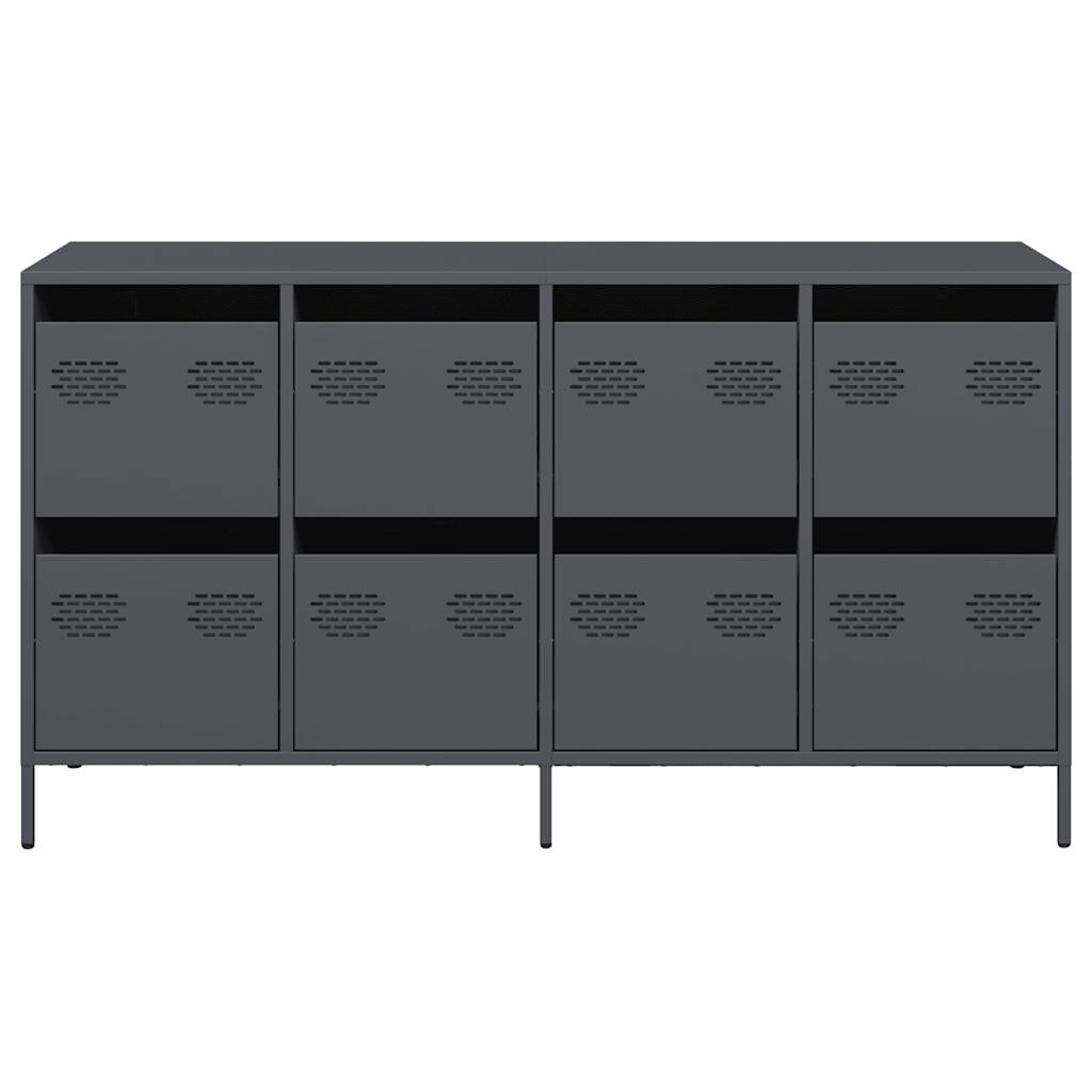 Dressoir 135x39x73,5 cm koudgewalst staal antracietkleurig