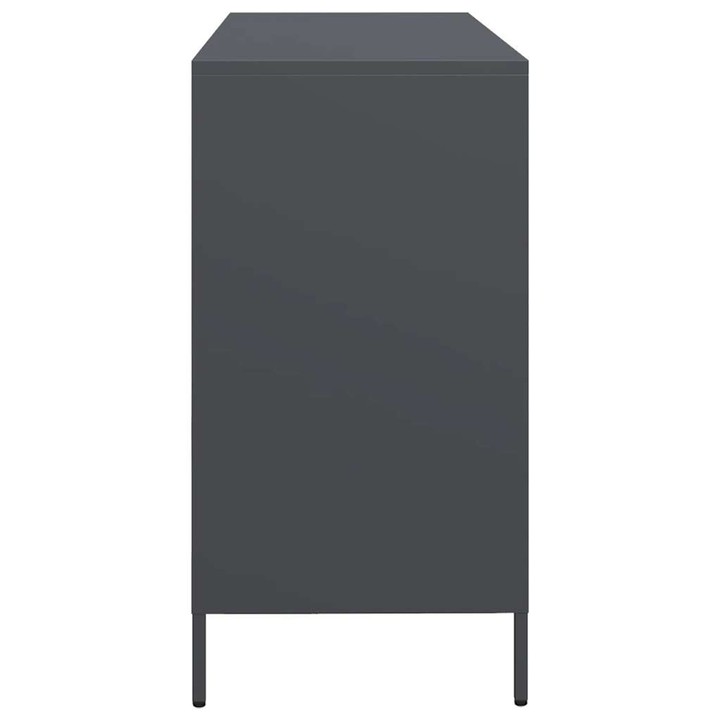 Dressoir 135x39x73,5 cm koudgewalst staal antracietkleurig