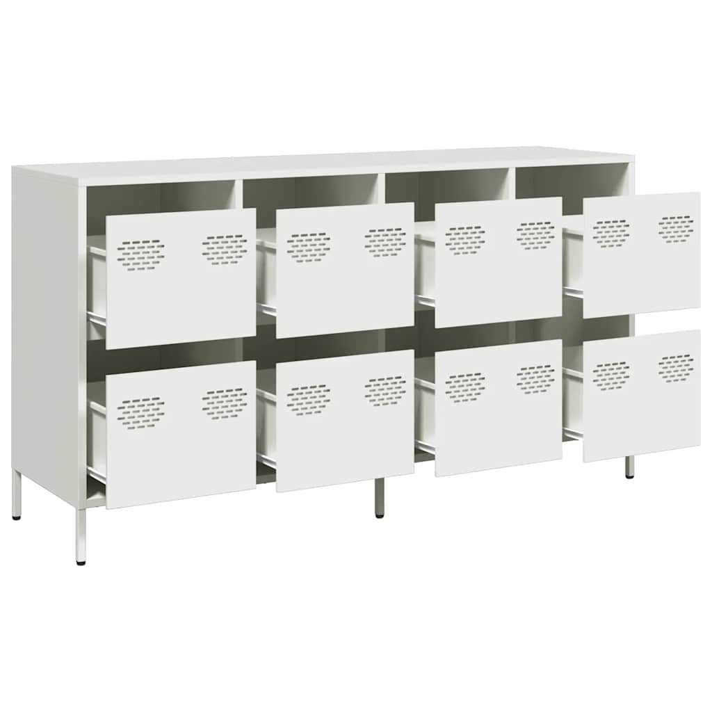 Dressoir 135x39x73,5 cm koudgewalst staal wit