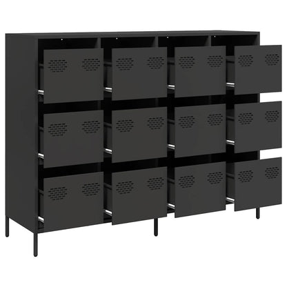 Dressoir 135x39x103,5 cm koudgewalst staal zwart