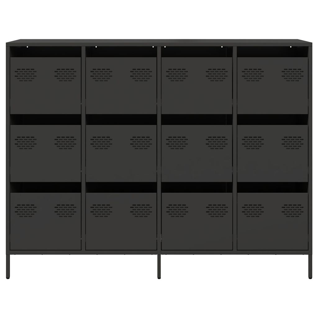 Dressoir 135x39x103,5 cm koudgewalst staal zwart