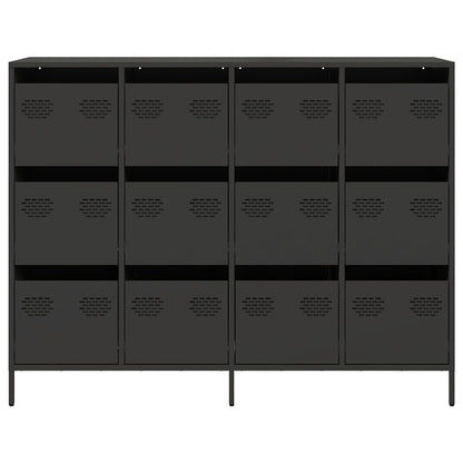 Dressoir 135x39x103,5 cm koudgewalst staal zwart