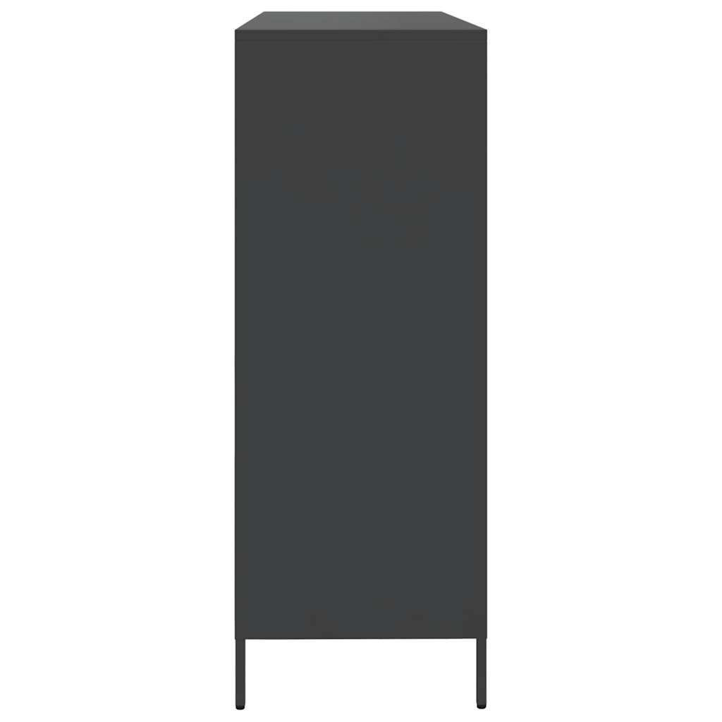 Dressoir 135x39x103,5 cm koudgewalst staal zwart