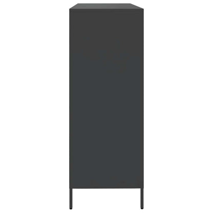Dressoir 135x39x103,5 cm koudgewalst staal zwart