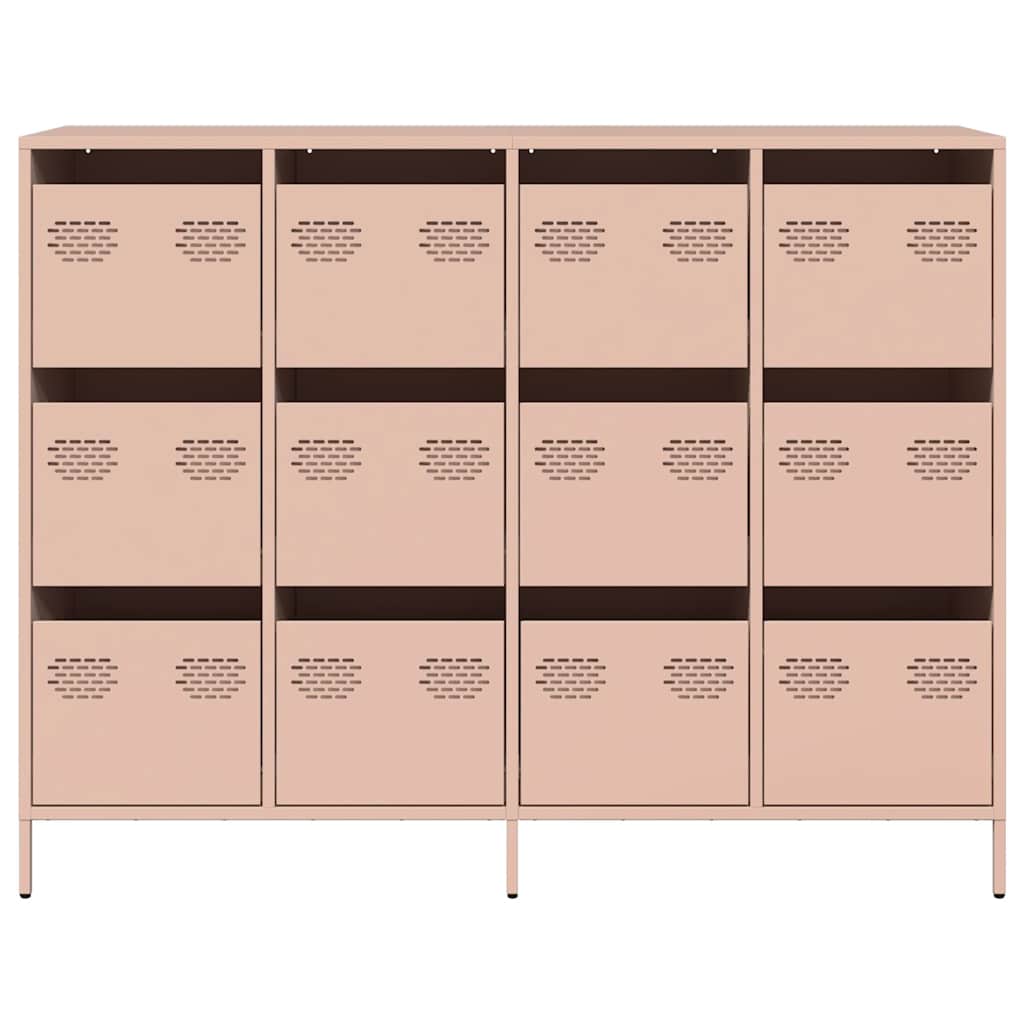 Dressoir 135x39x103,5 cm koudgewalst staal roze