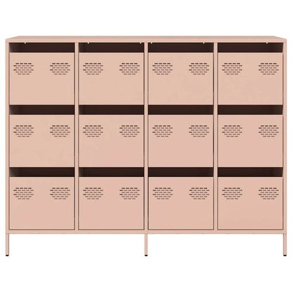 Dressoir 135x39x103,5 cm koudgewalst staal roze