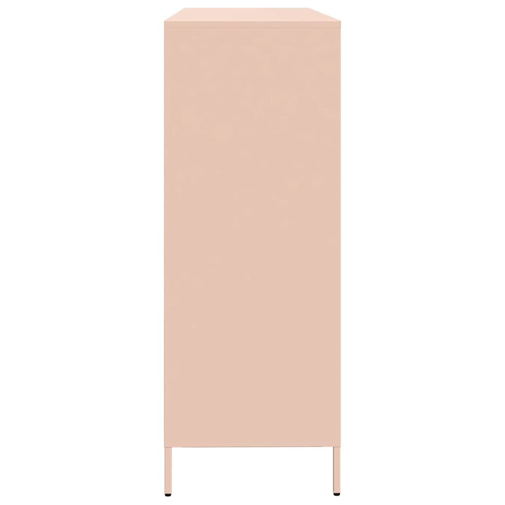 Dressoir 135x39x103,5 cm koudgewalst staal roze