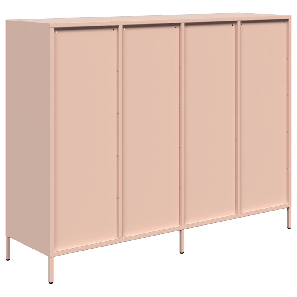 Dressoir 135x39x103,5 cm koudgewalst staal roze