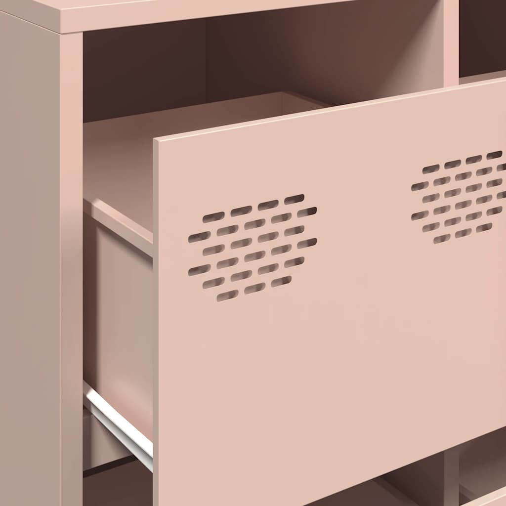 Dressoir 135x39x103,5 cm koudgewalst staal roze