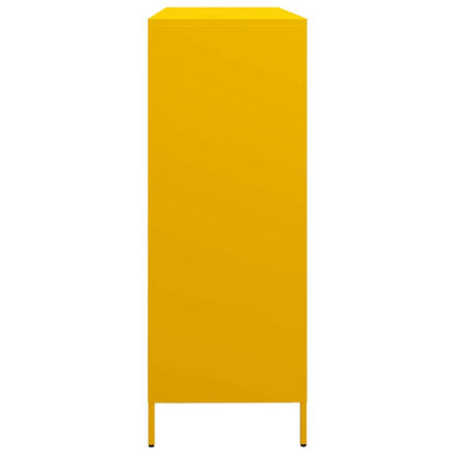 Dressoir 135x39x103,5 cm koudgewalst staal mosterdgeel