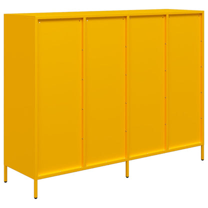 Dressoir 135x39x103,5 cm koudgewalst staal mosterdgeel