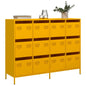 Dressoir 135x39x103,5 cm koudgewalst staal mosterdgeel
