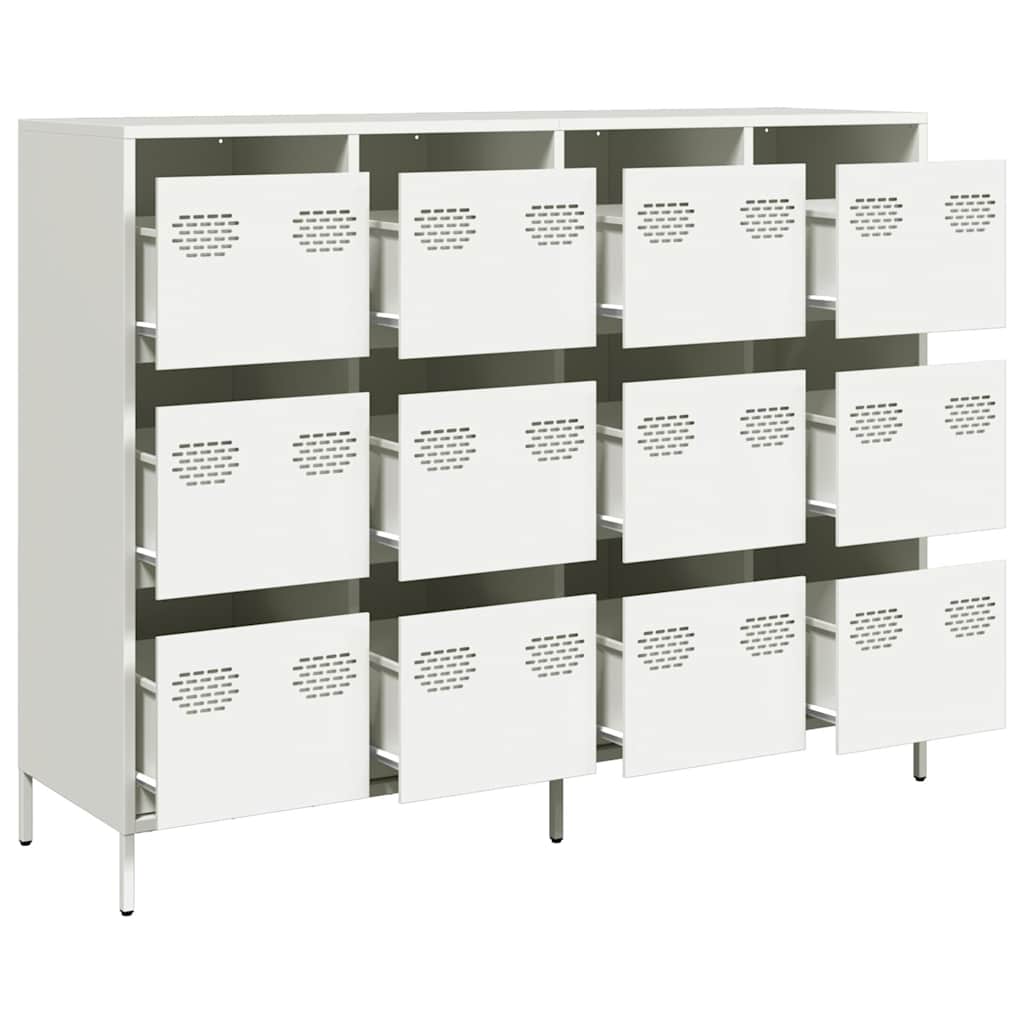 Dressoir 135x39x103,5 cm koudgewalst staal wit