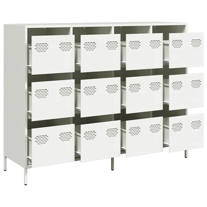 Dressoir 135x39x103,5 cm koudgewalst staal wit