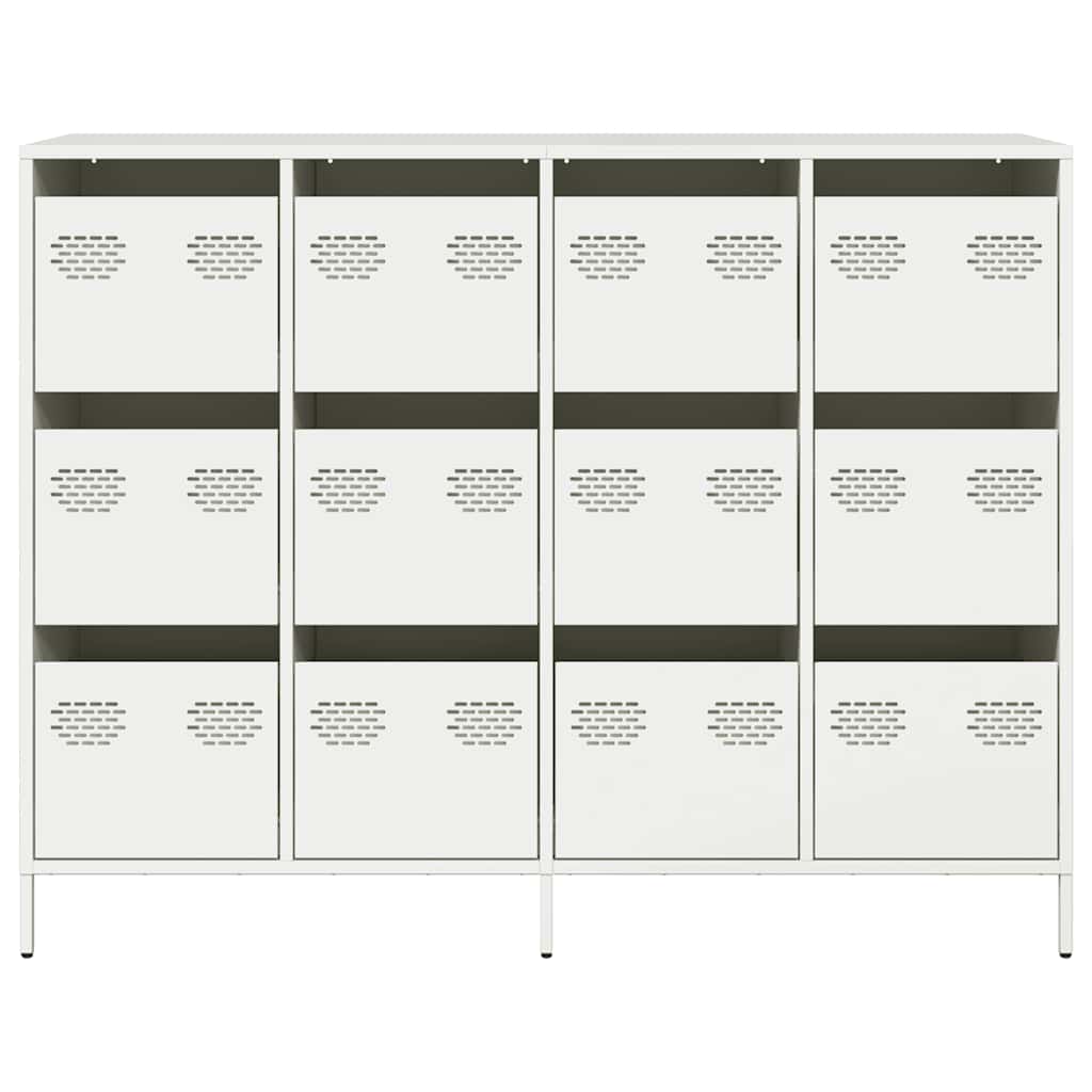 Dressoir 135x39x103,5 cm koudgewalst staal wit