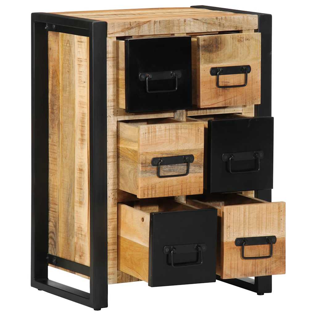 Dressoir 50x35x70 cm massief ruw mangohout