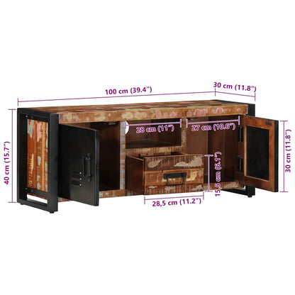 Tv-meubel 100x30x40 cm massief gerecycled hout
