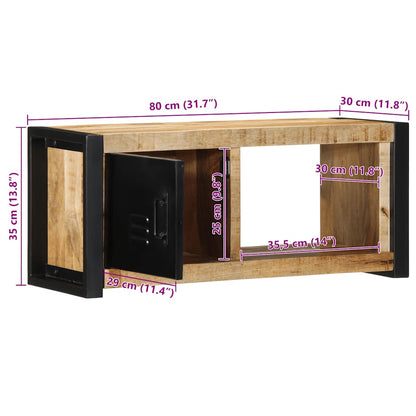 Tv-meubel 80x30x35 cm massief ruw mangohout