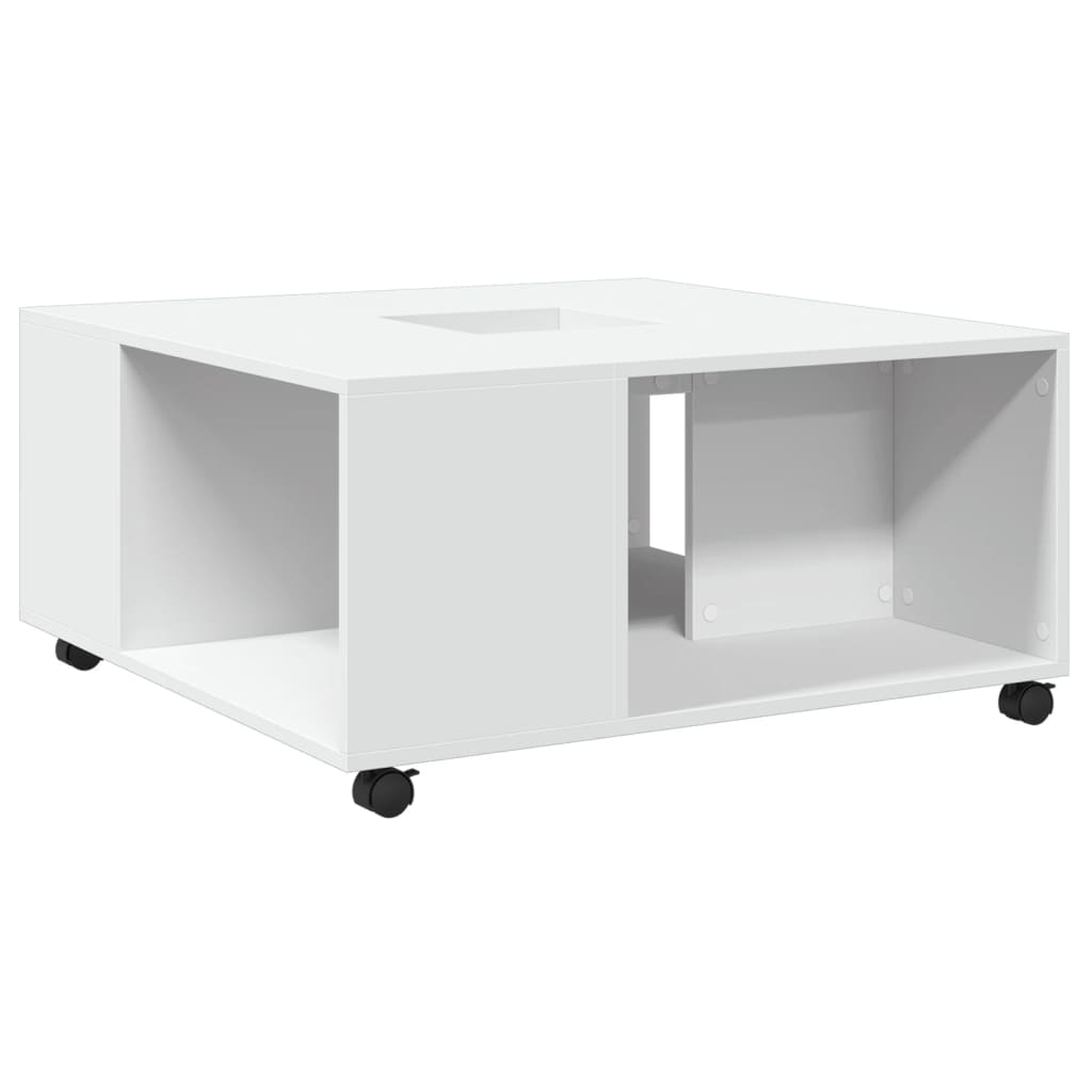 Salontafel 80x80x40 cm bewerkt hout wit