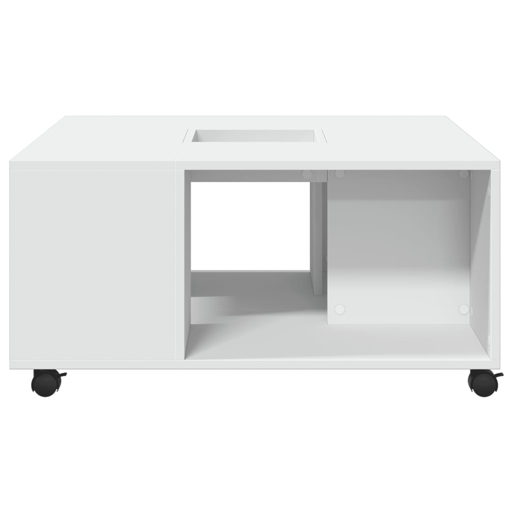 Salontafel 80x80x40 cm bewerkt hout wit