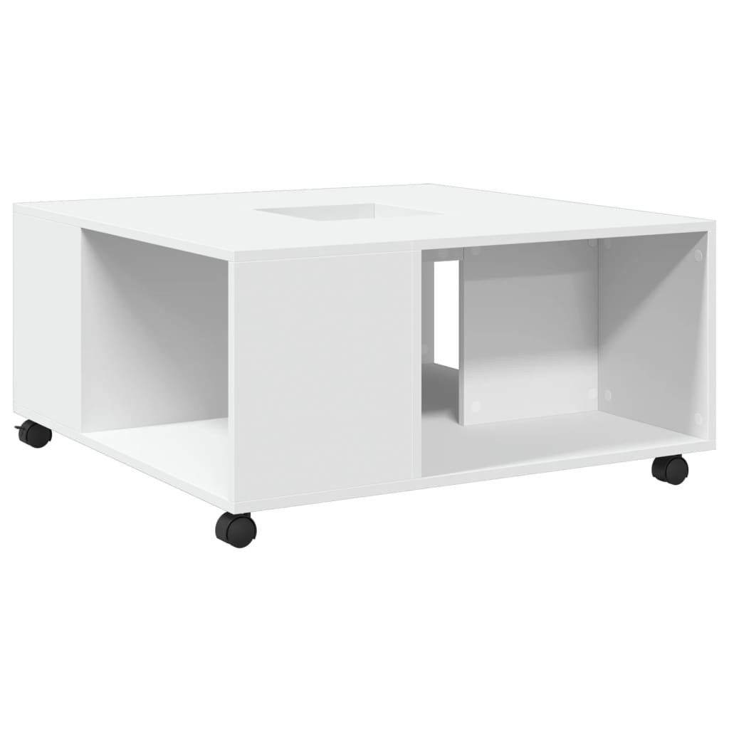 Salontafel 80x80x40 cm bewerkt hout wit