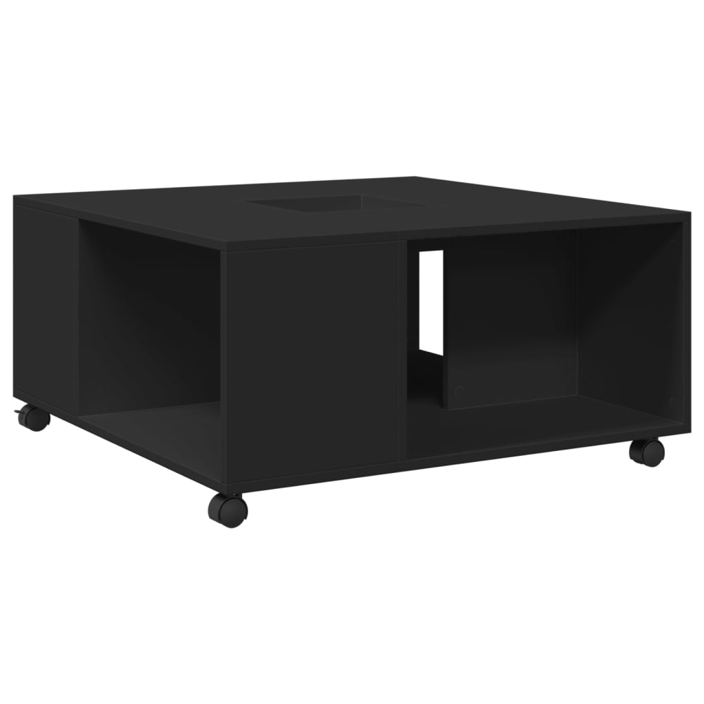 Salontafel 80x80x40 cm bewerkt hout zwart