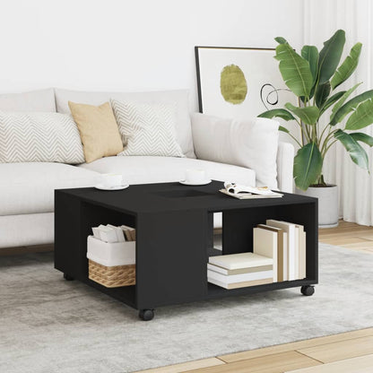 Salontafel 80x80x40 cm bewerkt hout zwart