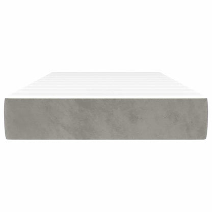 Pocketveringmatras 90x210x20 cm fluweel lichtgrijs