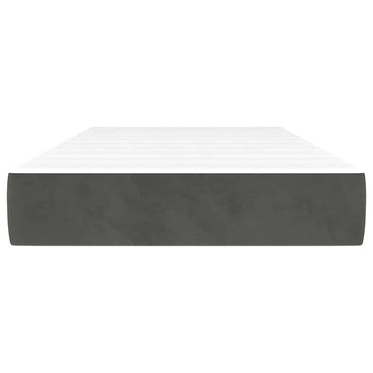 Pocketveringmatras 90x210x20 cm fluweel donkergrijs