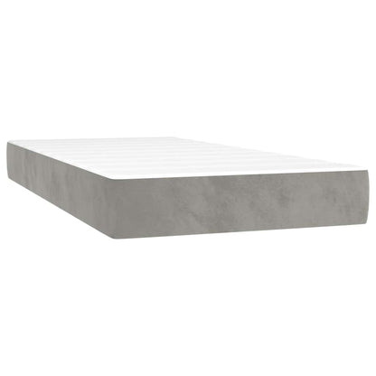 Pocketveringmatras 100x210x20 cm fluweel lichtgrijs