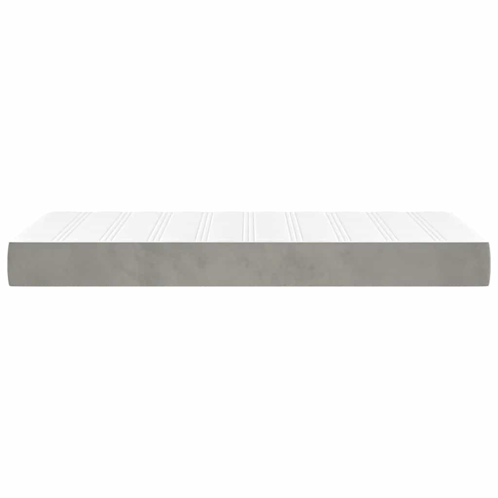 Pocketveringmatras 100x210x20 cm fluweel lichtgrijs