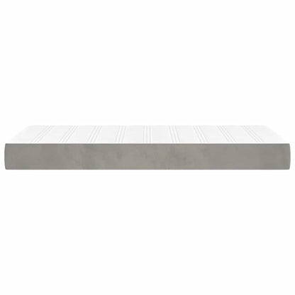 Pocketveringmatras 100x210x20 cm fluweel lichtgrijs