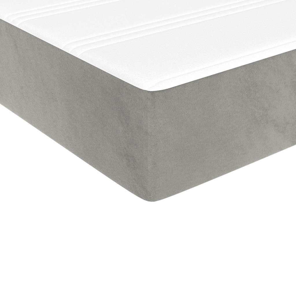 Pocketveringmatras 100x210x20 cm fluweel lichtgrijs