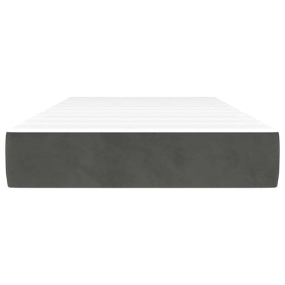 Pocketveringmatras 100x210x20 cm fluweel donkergrijs