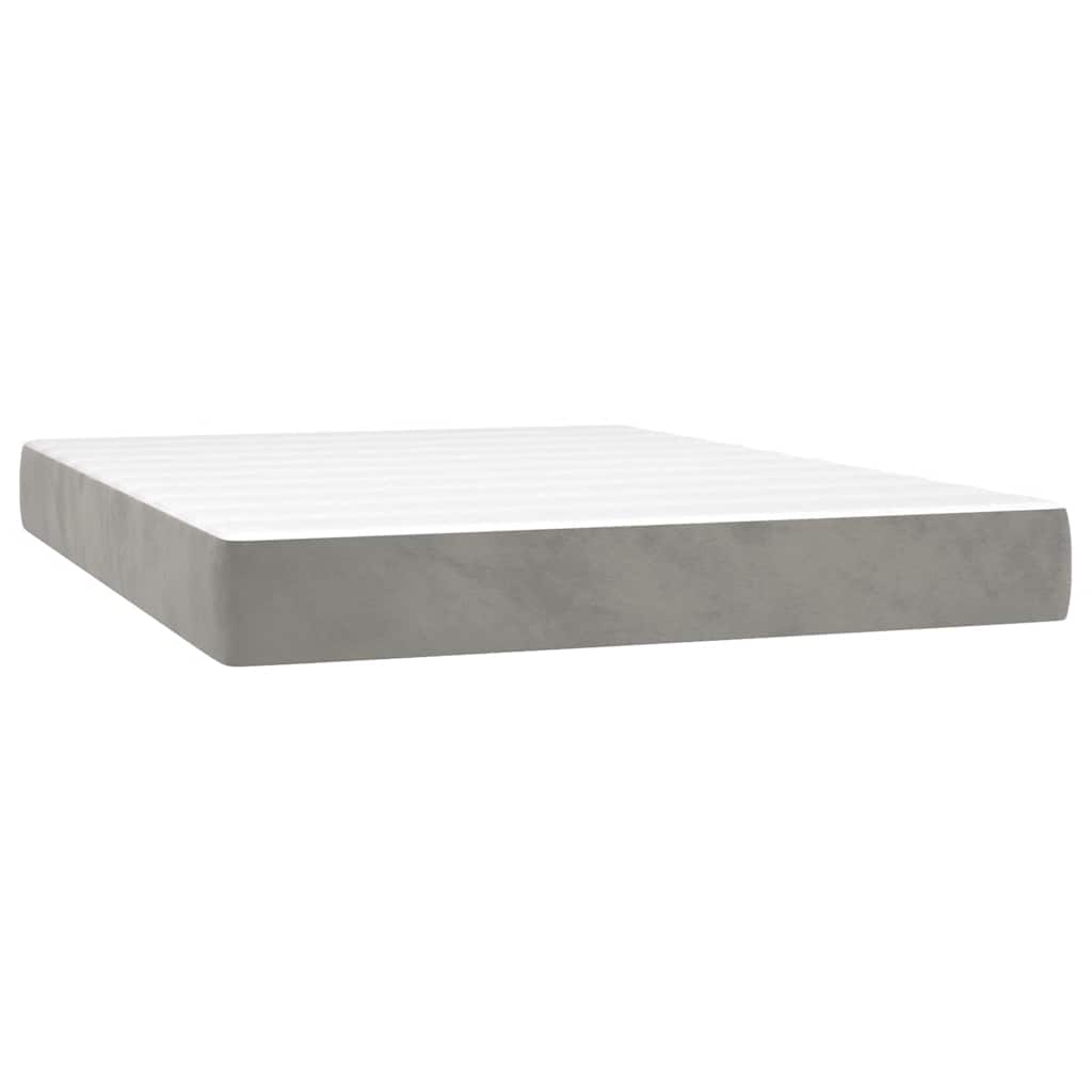Pocketveringmatras 120x210x20 cm fluweel lichtgrijs