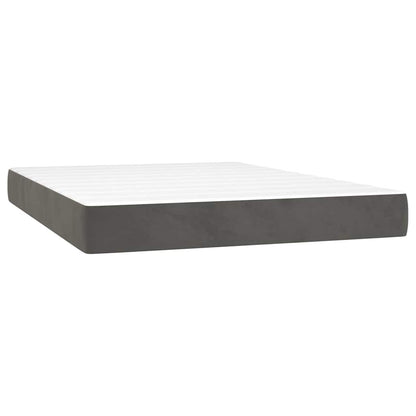 Pocketveringmatras 120x210x20 cm fluweel donkergrijs