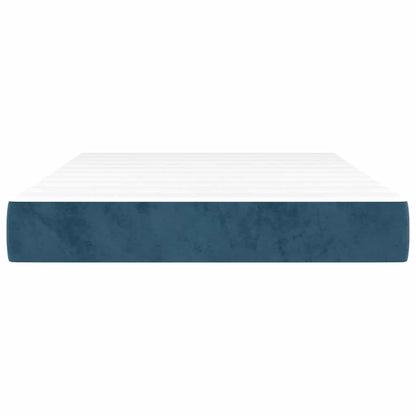 Pocketveringmatras 120x210x20 cm fluweel donkerblauw