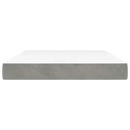 Pocketveringmatras 140x210x20 cm fluweel lichtgrijs
