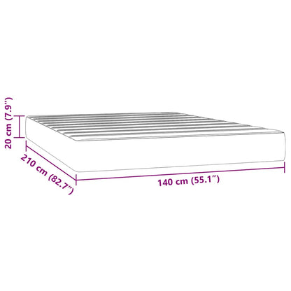 Pocketveringmatras 140x210x20 cm fluweel donkergrijs
