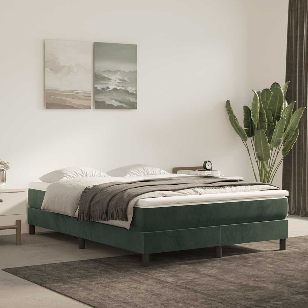 Pocketveringmatras 140x210x20 cm fluweel donkergroen