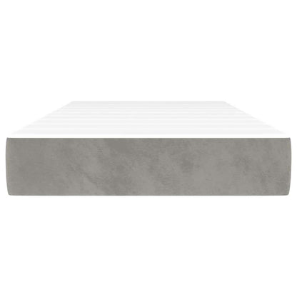 Pocketveringmatras 80x220x20 cm fluweel lichtgrijs