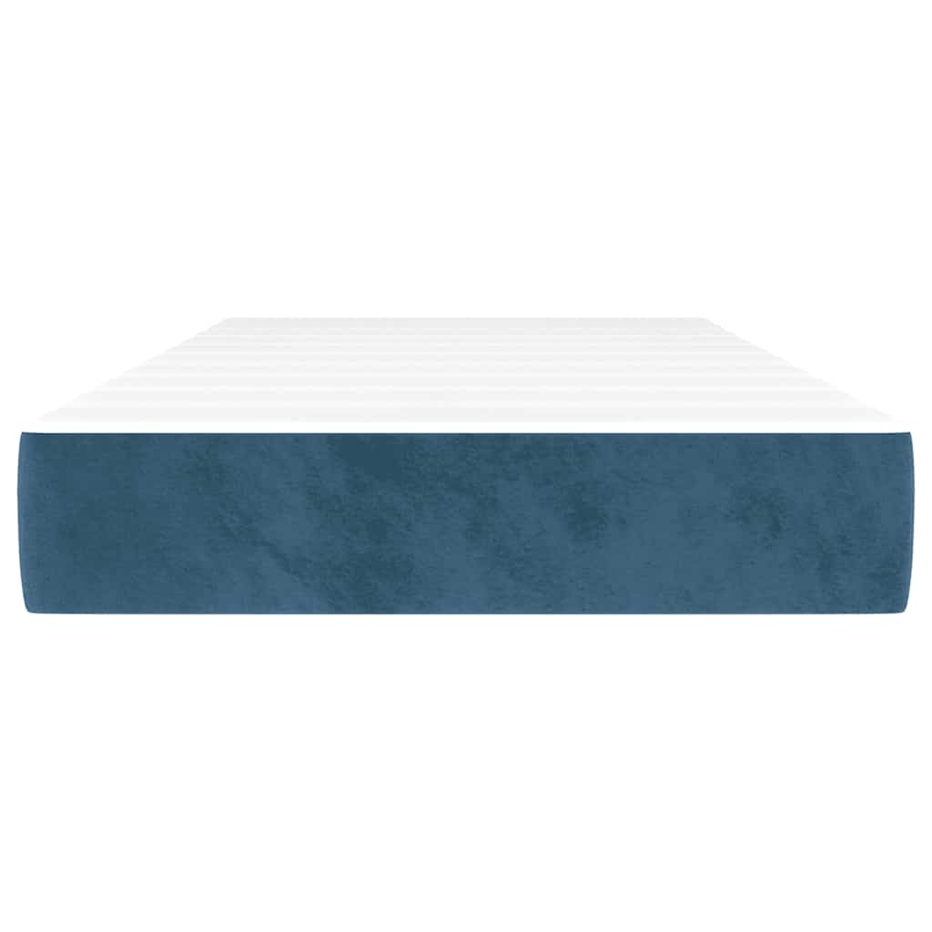 Pocketveringmatras 80x220x20 cm fluweel donkerblauw