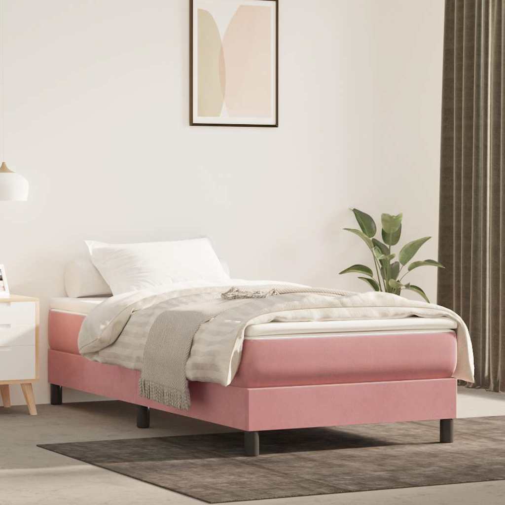 Pocketveringmatras 80x220x20 cm fluweel roze