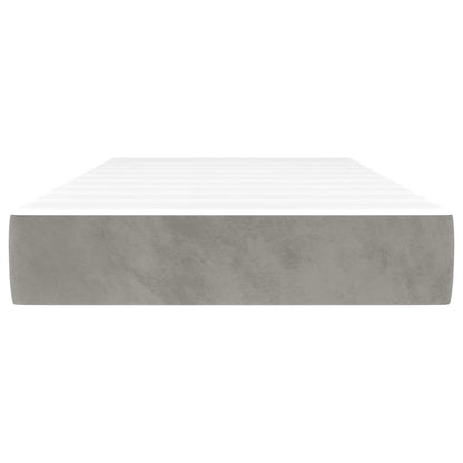 Pocketveringmatras 90x220x20 cm fluweel lichtgrijs