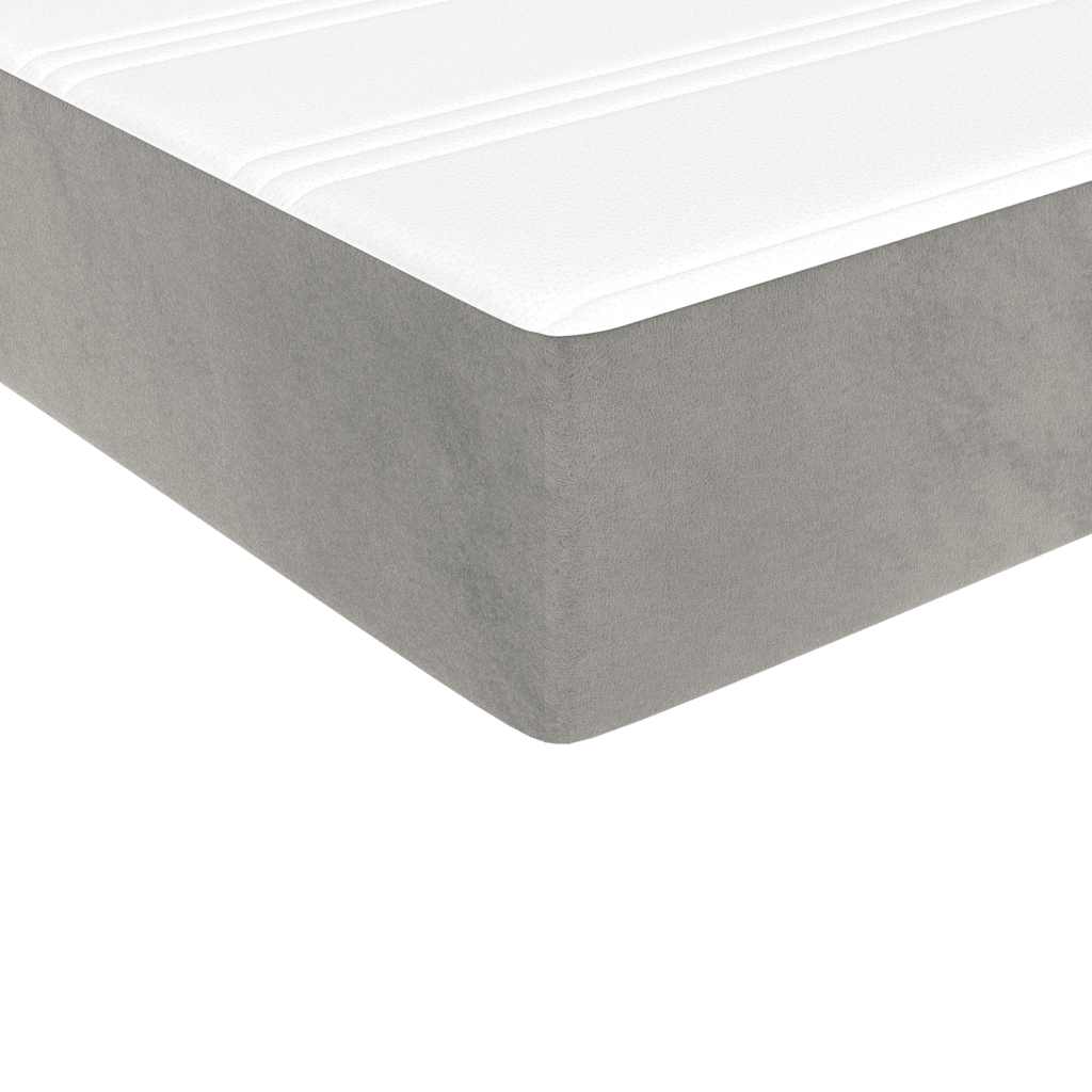 Pocketveringmatras 90x220x20 cm fluweel lichtgrijs