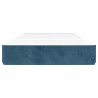 Pocketveringmatras 90x220x20 cm fluweel donkerblauw