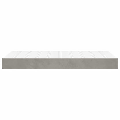 Pocketveringmatras 100x220x20 cm fluweel lichtgrijs