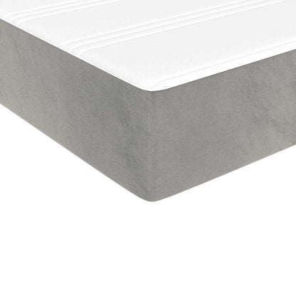 Pocketveringmatras 100x220x20 cm fluweel lichtgrijs